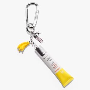 Limited edition glossier balm dotcom (BDC) glossier carabiner banana keychain